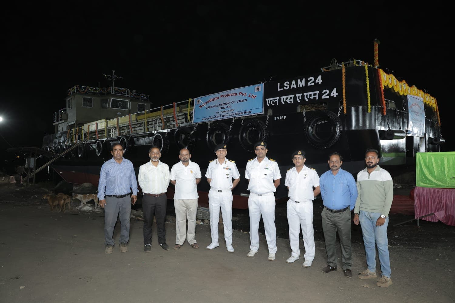 Indian Navy Launches 10th Ammunition Barge, LSAM 24 (Yard 134)