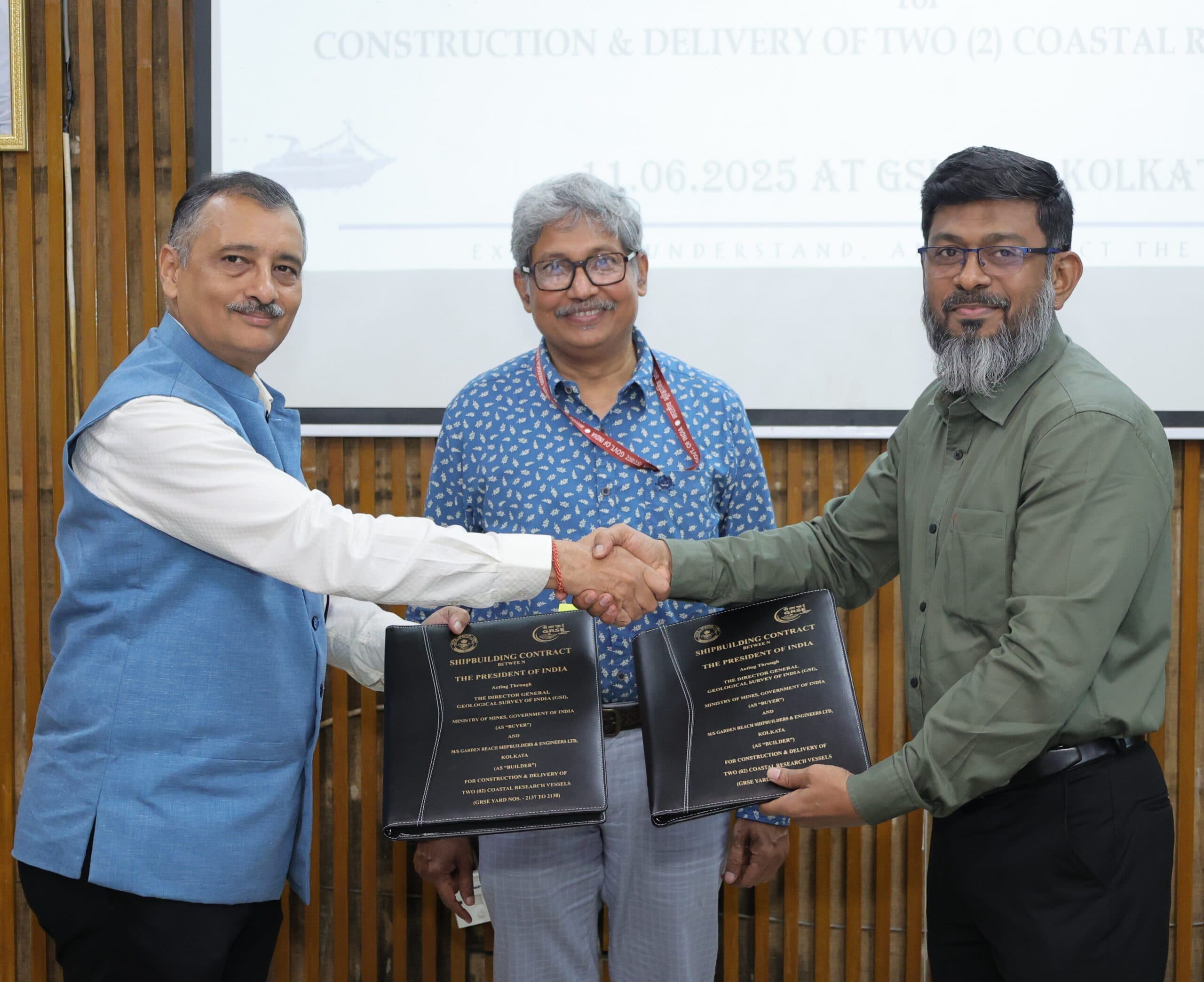 GRSE, a preferred destination for Specialised Research Platforms, signs contract with GSI for two Coastal Research Vessels